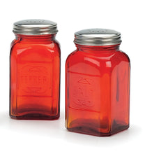 Load image into Gallery viewer, Retro Glass Salt & Pepper Set - Red