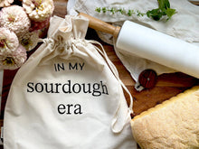 Load image into Gallery viewer, Reusable Lined Bread Bag "In My Sourdough Era"