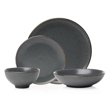 Load image into Gallery viewer, Beaumont Grey Gold Rim 16 Piece Dinnerware Set