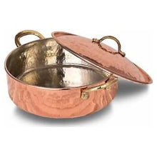 Load image into Gallery viewer, Copper Handmade Hammered Low Pot