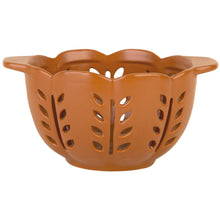 Load image into Gallery viewer, Matte Orange Scallop Top Round Berry Basket with Handles