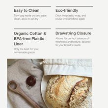 Load image into Gallery viewer, Reusable Lined Bread Bag "Bread Dealer"