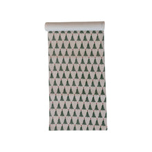 Load image into Gallery viewer, Stonewashed Cotton Printed Table Runner w/ Christmas Tree Pattern