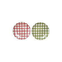 Load image into Gallery viewer, Hand-Painted Stoneware Plate with Grid Pattern (2 Colors)