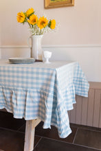 Load image into Gallery viewer, Blue Ruffled Gingham Tablecloth [Online Only]
