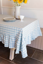 Load image into Gallery viewer, Blue Ruffled Gingham Tablecloth [Online Only]
