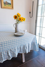 Load image into Gallery viewer, Blue Ruffled Gingham Tablecloth [Online Only]

