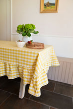 Load image into Gallery viewer, Yellow Ruffled Gingham Tablecloth [Online Only]

