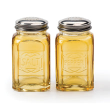 Load image into Gallery viewer, Retro Glass Salt &amp; Pepper Set - Amber
