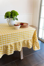 Load image into Gallery viewer, Yellow Ruffled Gingham Tablecloth [Online Only]
