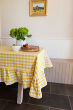 Load image into Gallery viewer, Yellow Ruffled Gingham Tablecloth [Online Only]
