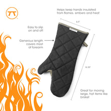 Load image into Gallery viewer, Outset Cotton Grill Mitt, Black, 17" Length
