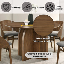 Load image into Gallery viewer, Delmon Round Dining Table - Dark Walnut [Online Only]
