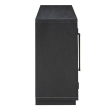 Load image into Gallery viewer, 4-Door Large Storage Sideboard Buffet Cabinet with Glass Doors Arched Cabinet (Black) [Online Only]
