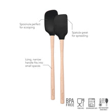 Load image into Gallery viewer, Flex-Core® Mini Spatula + Spoonula with Wood Handle [Online Only]
