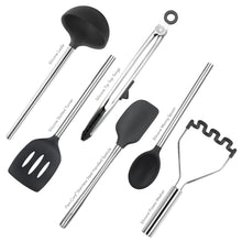 Load image into Gallery viewer, Silicone and Stainless Steel Utensils - Set of 6 [Online Only]
