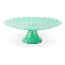 Load image into Gallery viewer, Scalloped Daisy Cake Stand 13"  Guava Green
