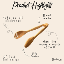 Load image into Gallery viewer, 12" Bamboo Salad Tongs [Online Only]
