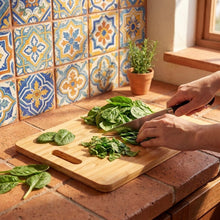 Load image into Gallery viewer, 16" Bamboo Cutting Board with Handle [Online Only]
