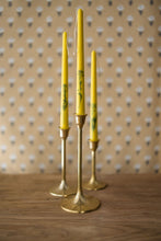Load image into Gallery viewer, Floral Inlaid Tapered Candles in Yellow Set of 3 [Online Only]
