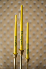 Load image into Gallery viewer, Floral Inlaid Tapered Candle in Cream Set of 3 [Online Only]
