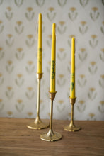 Load image into Gallery viewer, Floral Inlaid Tapered Candles in Yellow Set of 3 [Online Only]
