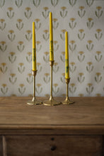 Load image into Gallery viewer, Floral Inlaid Tapered Candle in Cream Set of 3 [Online Only]
