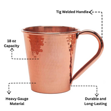 Load image into Gallery viewer, Solid Copper Mule Mug, Copper Handle, 18 oz [Online Only] | Sertodo Copper
