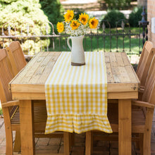 Load image into Gallery viewer, Yellow Ruffled Gingham Table Runner [Online Only]

