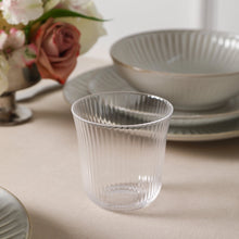 Load image into Gallery viewer, Stone + Lain Linea Stoneware 16-Piece Dinnerware Set, Includes Glassware, White
