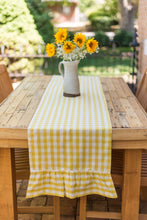 Load image into Gallery viewer, Yellow Ruffled Gingham Table Runner [Online Only]
