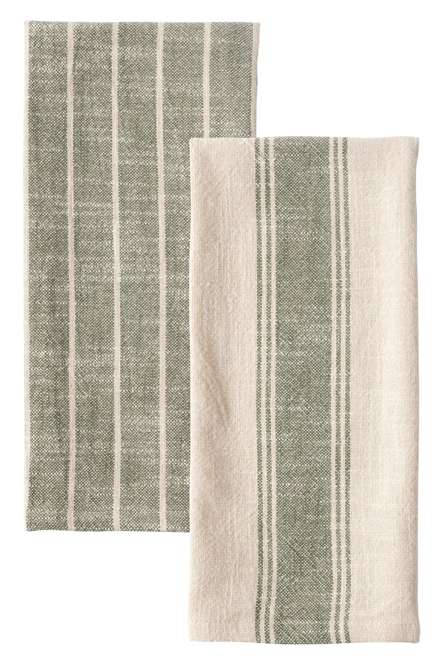 Firenze Set of 2 Natural Slubbed Kitchen Towels, 18