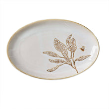 Load image into Gallery viewer, Lavender &amp; Honey Oval Stoneware Platter
