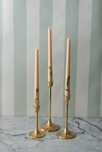 Load image into Gallery viewer, Floral Inlaid Tapered Candle in Cream Set of 3 [Online Only]
