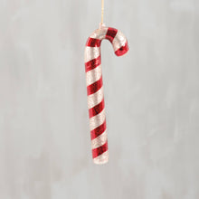 Load image into Gallery viewer, Candy Cane Glass Ornament
