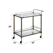 Load image into Gallery viewer, Aditya Mirrored &amp; Antique Brass Finish Serving Cart [Online Only]
