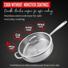 Load image into Gallery viewer, Alva 5-Ply Fully Clad Sauté Pan with Lid — 4-QT. [Online Only]
