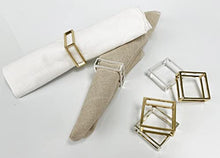 Load image into Gallery viewer, Square Metal Frame Napkin Rings, Set of 4 [Online Only]
