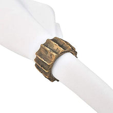 Load image into Gallery viewer, Contemporary Ribbed Design Metal Napkin Rings, Set of 4 [Online Only]
