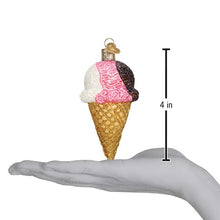 Load image into Gallery viewer, Neapolitan Ice Cream Cone Ornament [Online Only]
