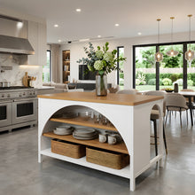 Load image into Gallery viewer, Farmhouse Kitchen Island with Open Storage 56" [Online Only]
