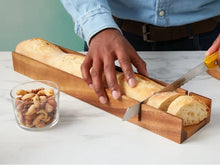 Load image into Gallery viewer, Acacia Wood French Bread Slicer Tray [Online Only]
