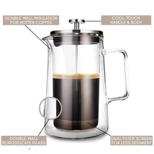 Load image into Gallery viewer, Kaffe Double-Wall Glass French Press Coffee Maker
