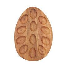 Load image into Gallery viewer, Easter Deviled Egg Shaped Wood Serving Tray
