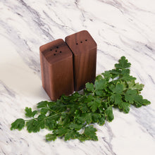 Load image into Gallery viewer, Acacia Wood Salt &amp; Pepper Shakers on Acacia Wood Base [Online Only]
