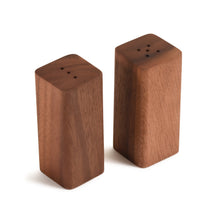 Load image into Gallery viewer, Acacia Wood Salt &amp; Pepper Shakers on Acacia Wood Base [Online Only]
