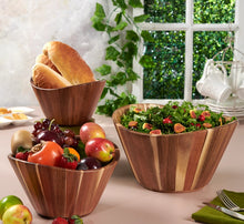 Load image into Gallery viewer, Wood Wavy Salad Bowl (3 Sizes)
