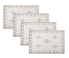 Load image into Gallery viewer, Reversible Two-Tone Woven Plus Sign Placemats 14”W x 19”L, Set of 4 [Online Only]
