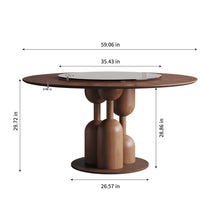 Load image into Gallery viewer, Round Dining Table With Lazy Susan For Living Room - Walnut [Online Only]
