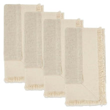 Load image into Gallery viewer, Double-Layer Fringe Cotton Blend Cloth Napkins 20" W X 20" L, Set of 4 [Online Only]
